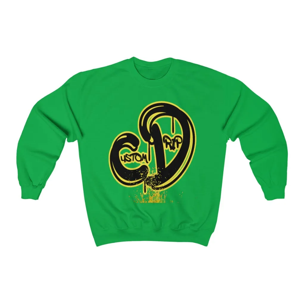 Black & Yellow custom drip Unisex Heavy Blend™ Crewneck Sweatshirt