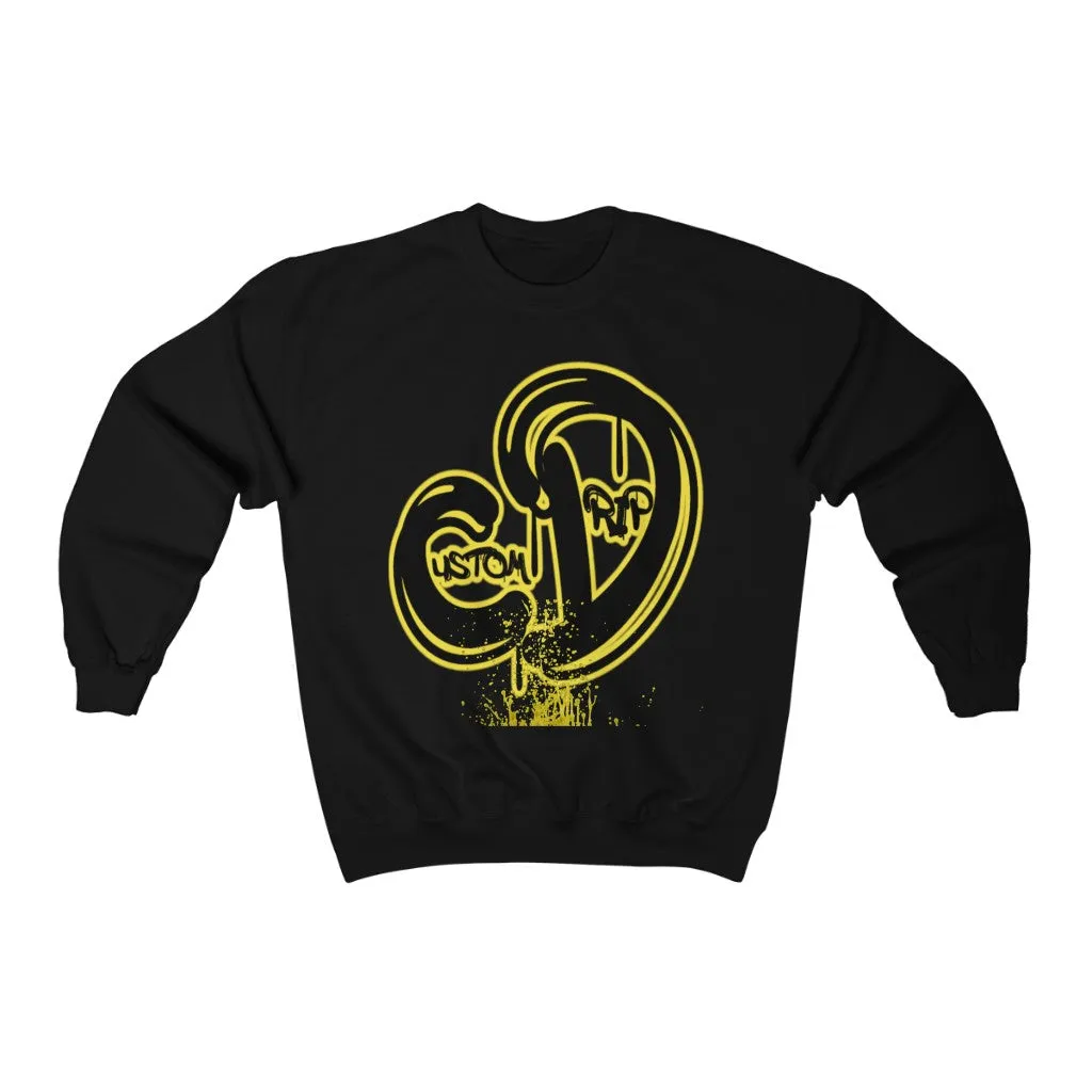 Black & Yellow custom drip Unisex Heavy Blend™ Crewneck Sweatshirt