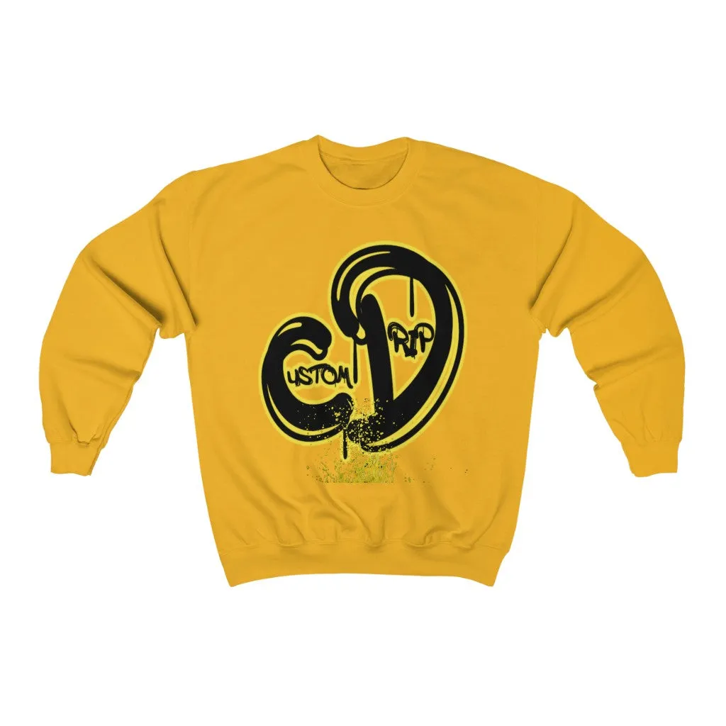 Black & Yellow custom drip Unisex Heavy Blend™ Crewneck Sweatshirt