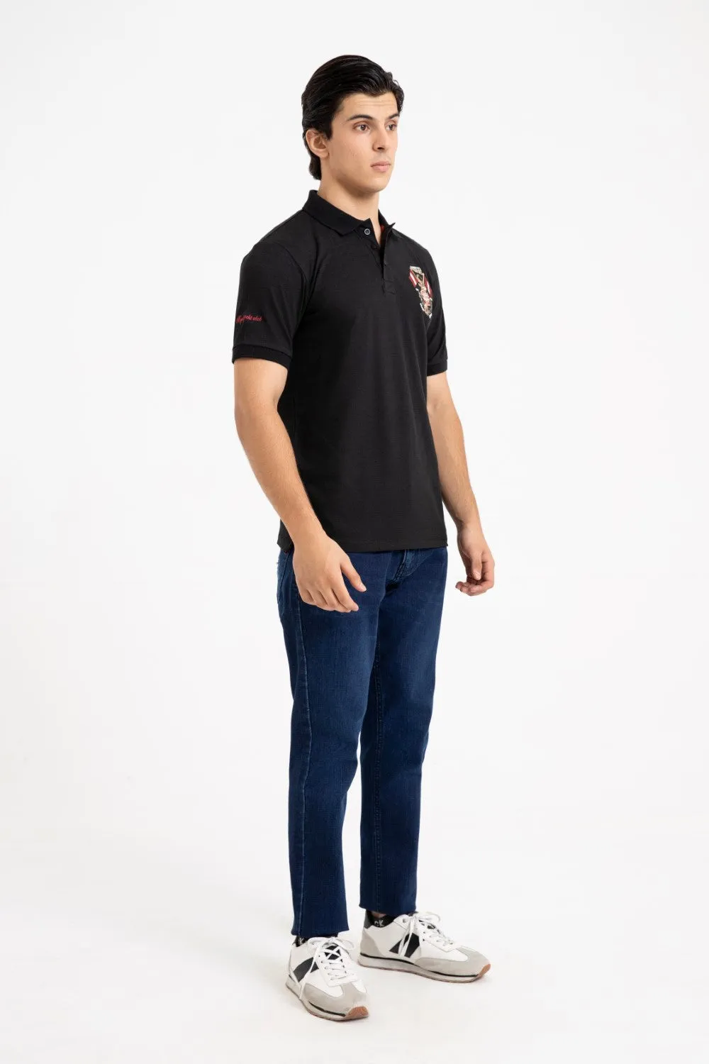 Black Collar T Shirt