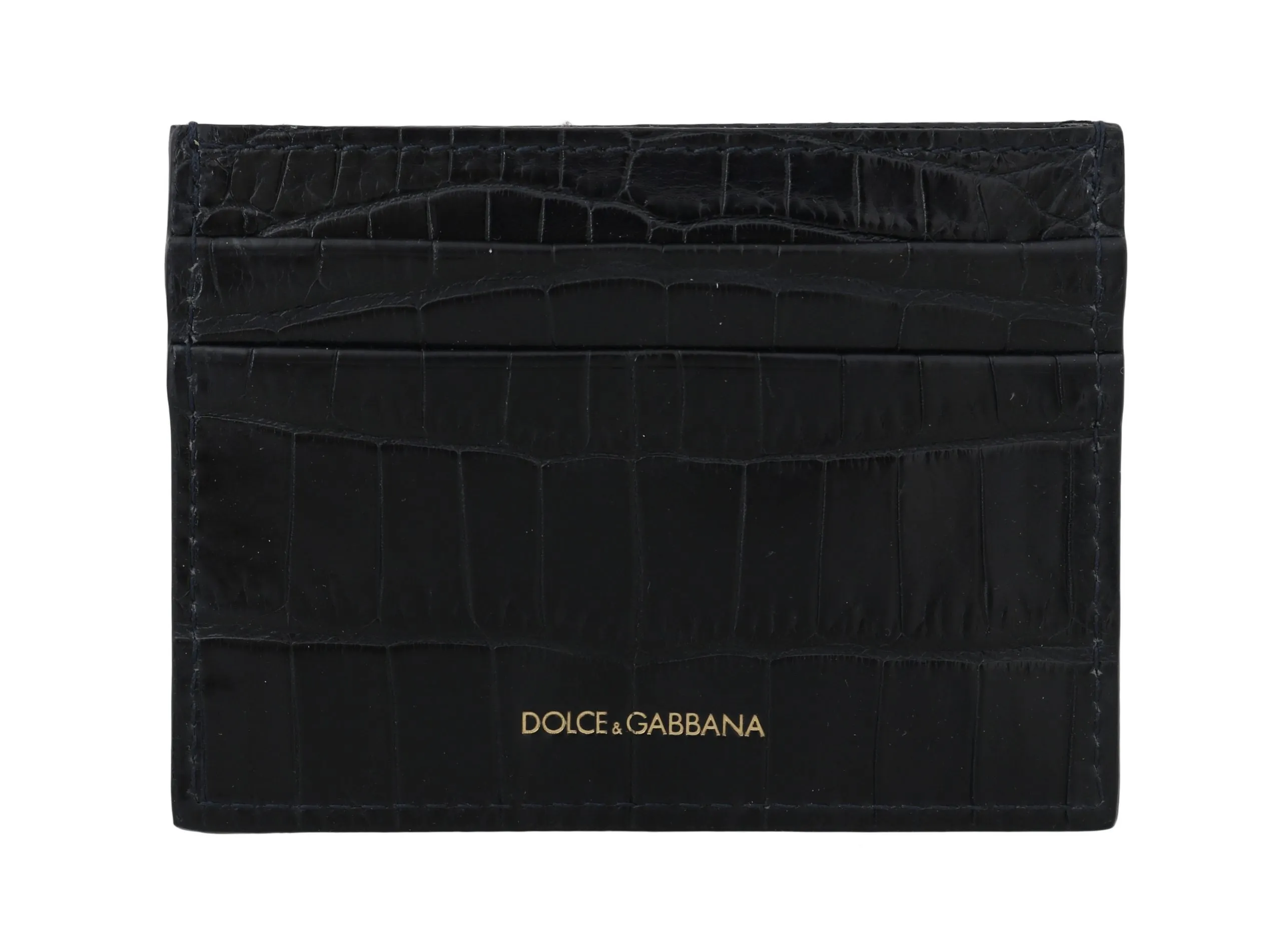 Black Crocodile Skin Mens Cardholder Case Cover