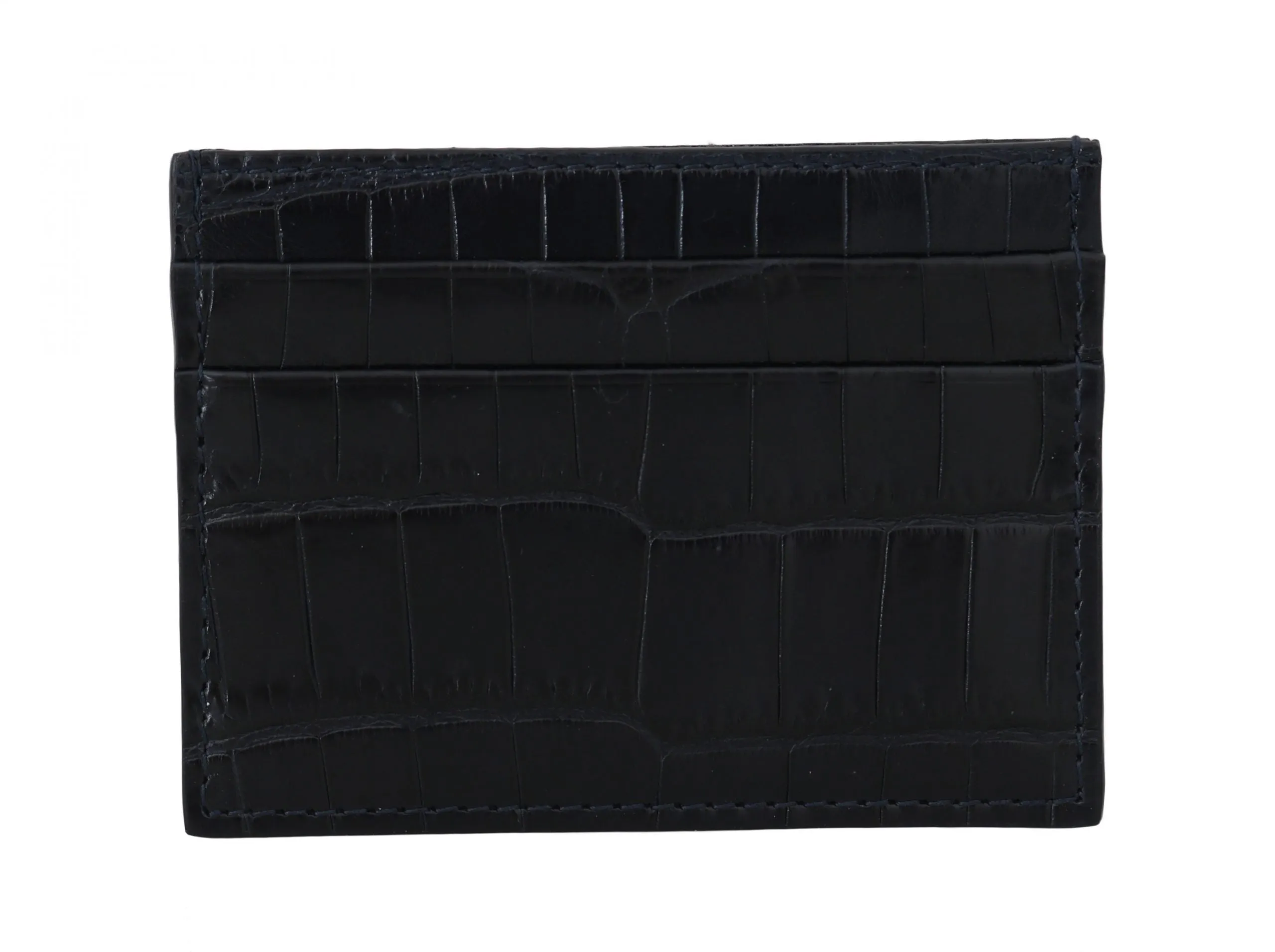 Black Crocodile Skin Mens Cardholder Case Cover