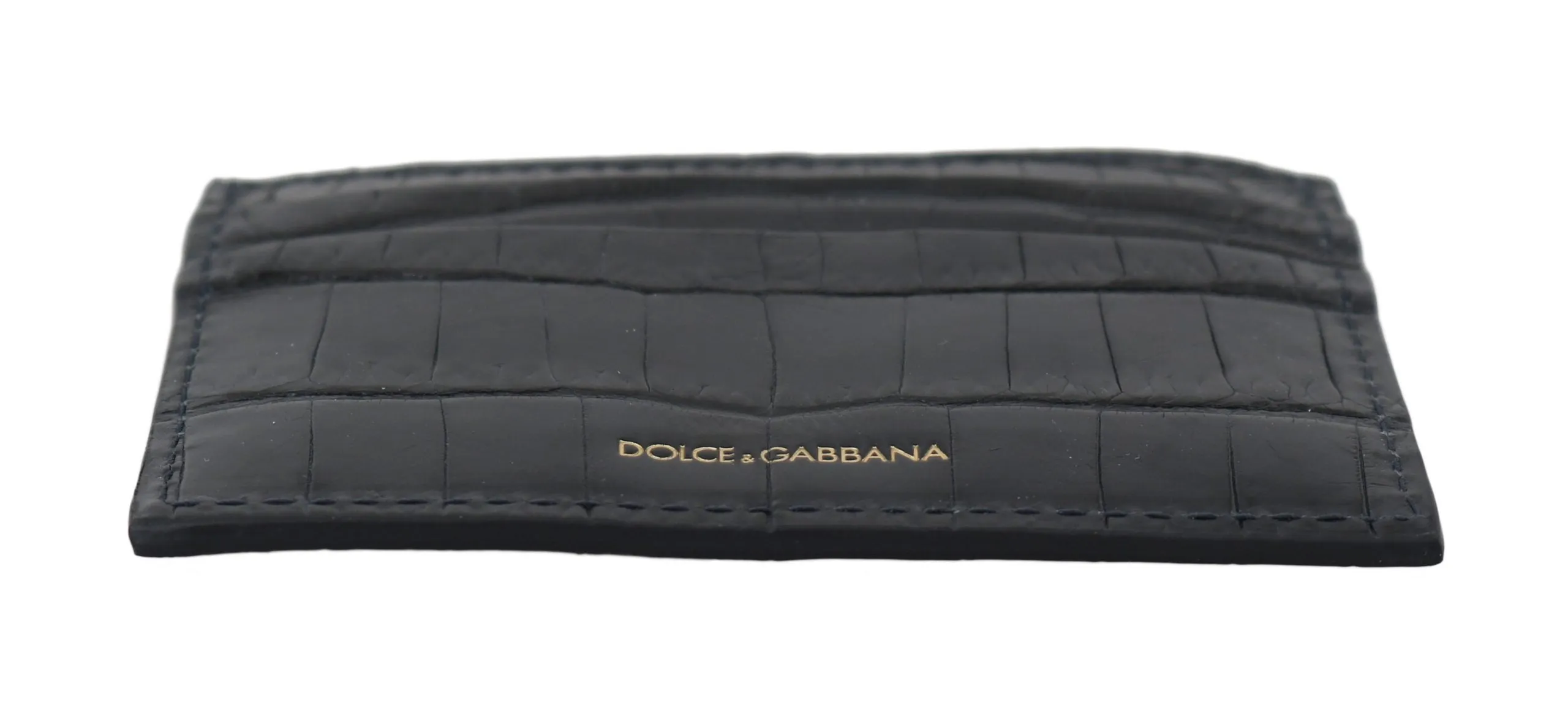 Black Crocodile Skin Mens Cardholder Case Cover