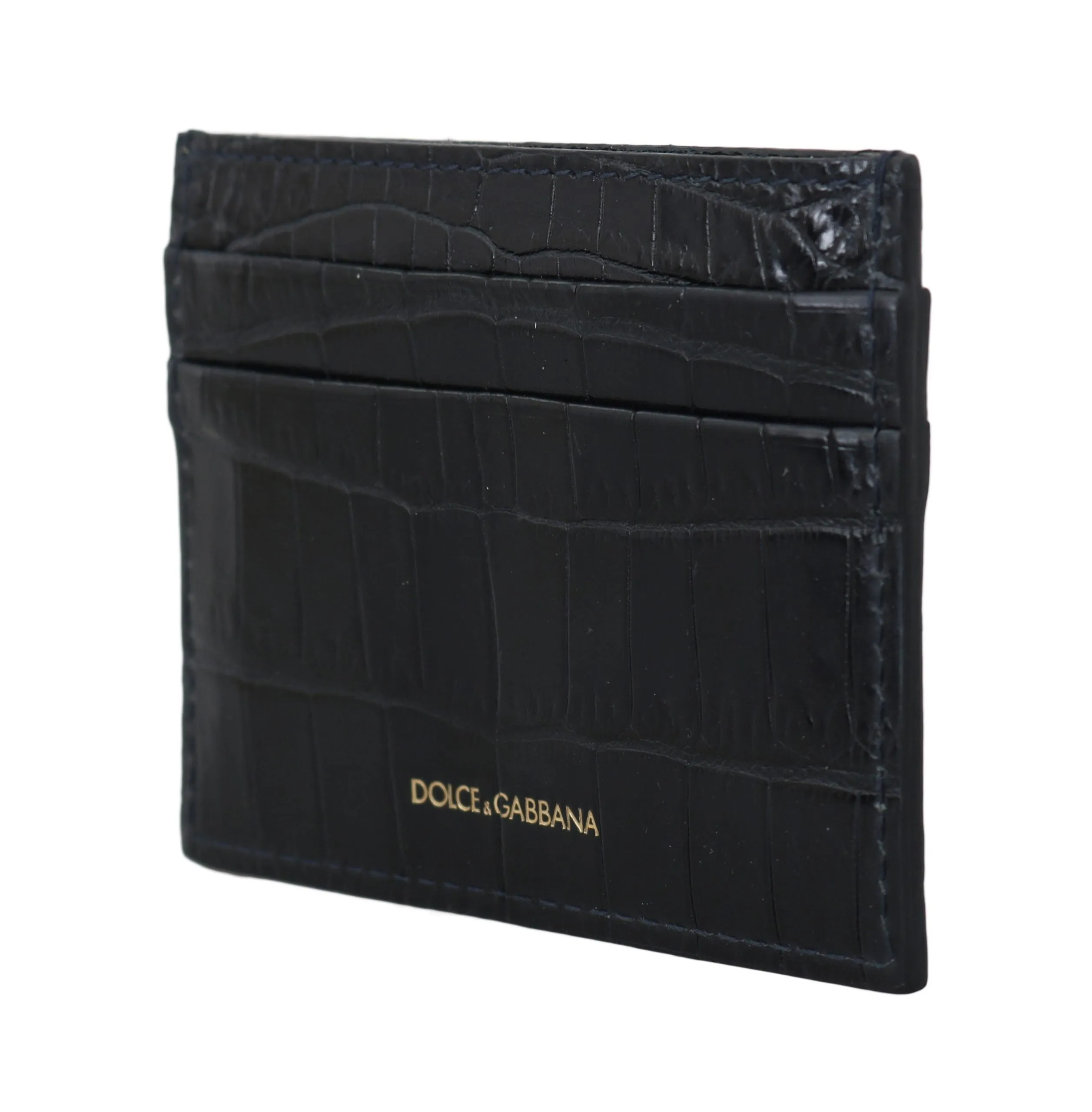 Black Crocodile Skin Mens Cardholder Case Cover