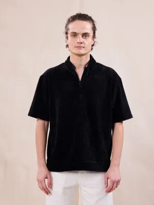 Black Knitted Oversized T-Shirt