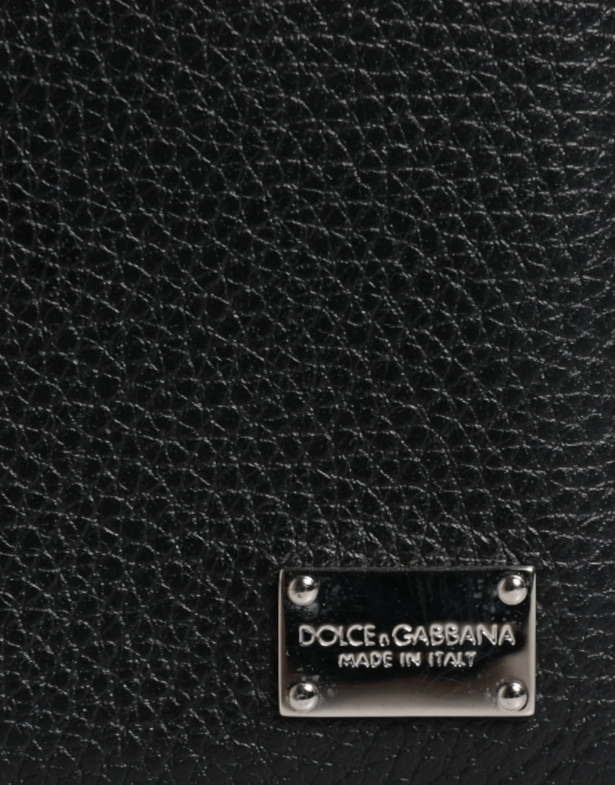 Black Leather Bifold Card Holder Men Logo Plaque Wallet