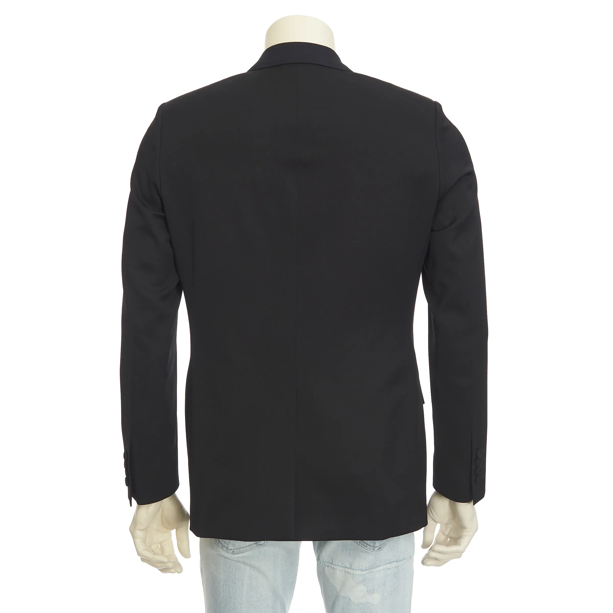 Black Virgin Wool Double-Breated Tailored Jacket
