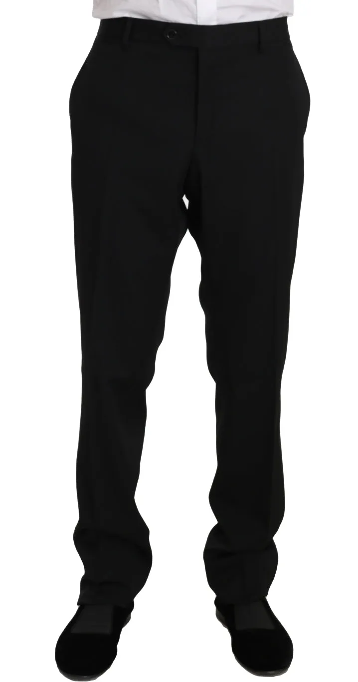 Black Wool SICILIA 2 Piece Slim Suit