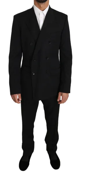 Black Wool SICILIA 2 Piece Slim Suit