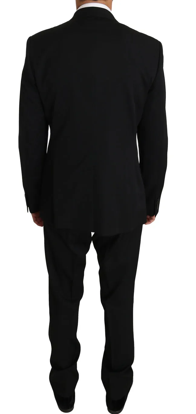 Black Wool SICILIA 2 Piece Slim Suit