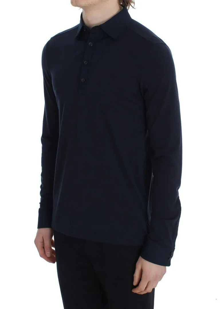 Blue Button Down Polo Sweater
