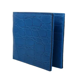 Blue Caiman Alligator Bifold Wallet