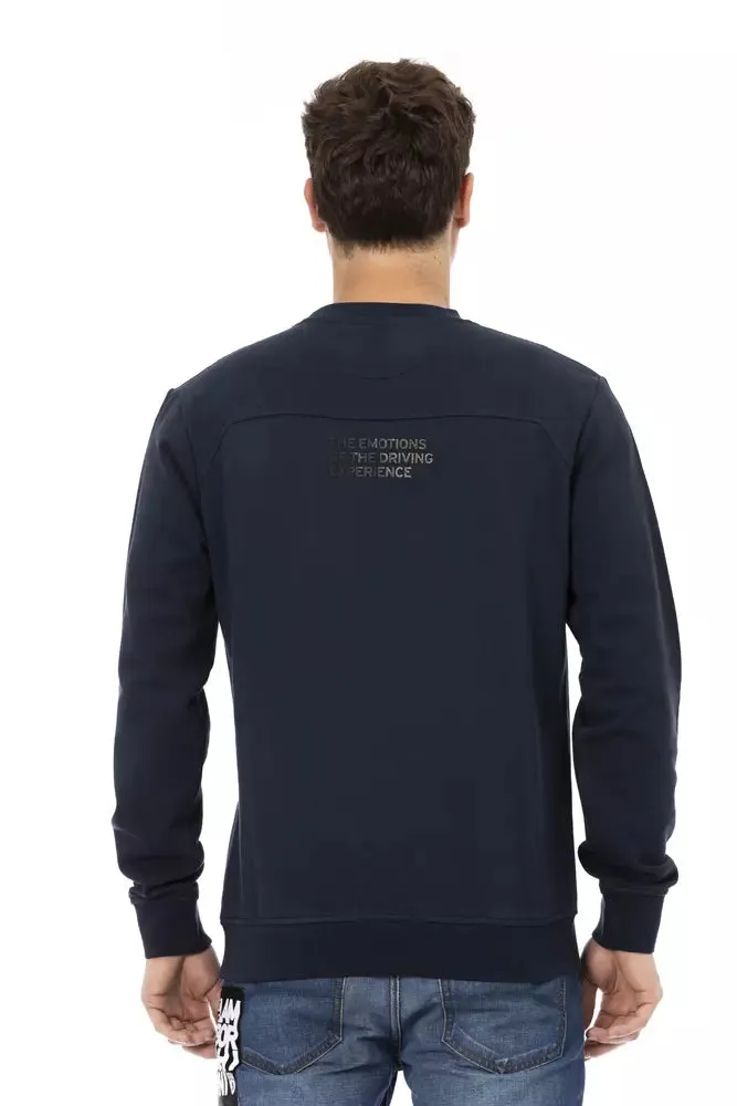 Blue Cotton Men Sweater