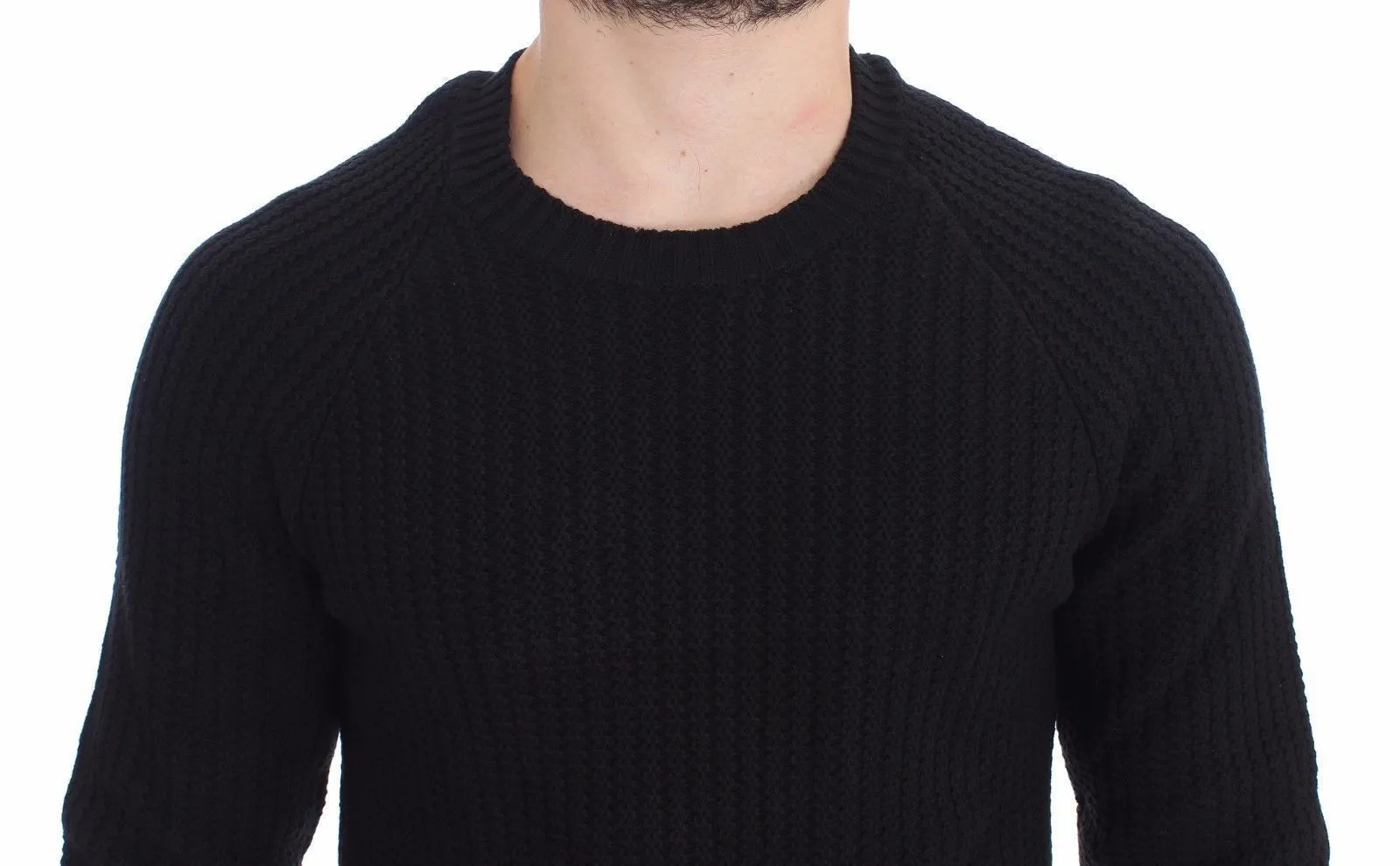 Blue Cotton Silk Knitted Sweater