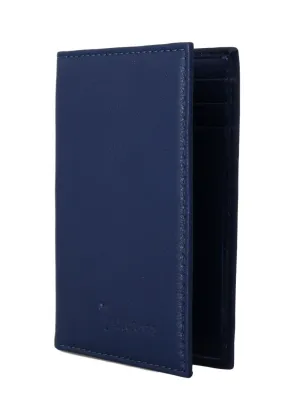 Blue Leather Bifold Wallet