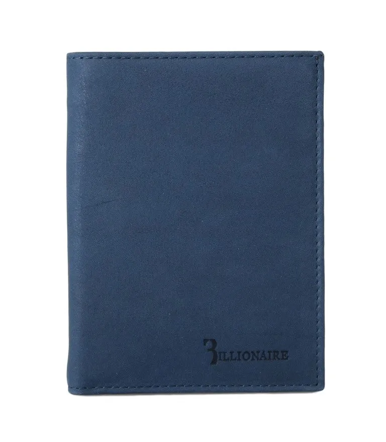 Blue Leather Bifold Wallet