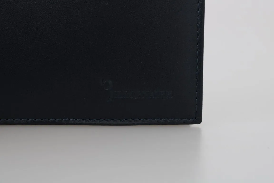 Blue Leather Bifold Wallet