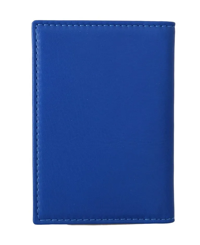 Blue Leather Bifold Wallet