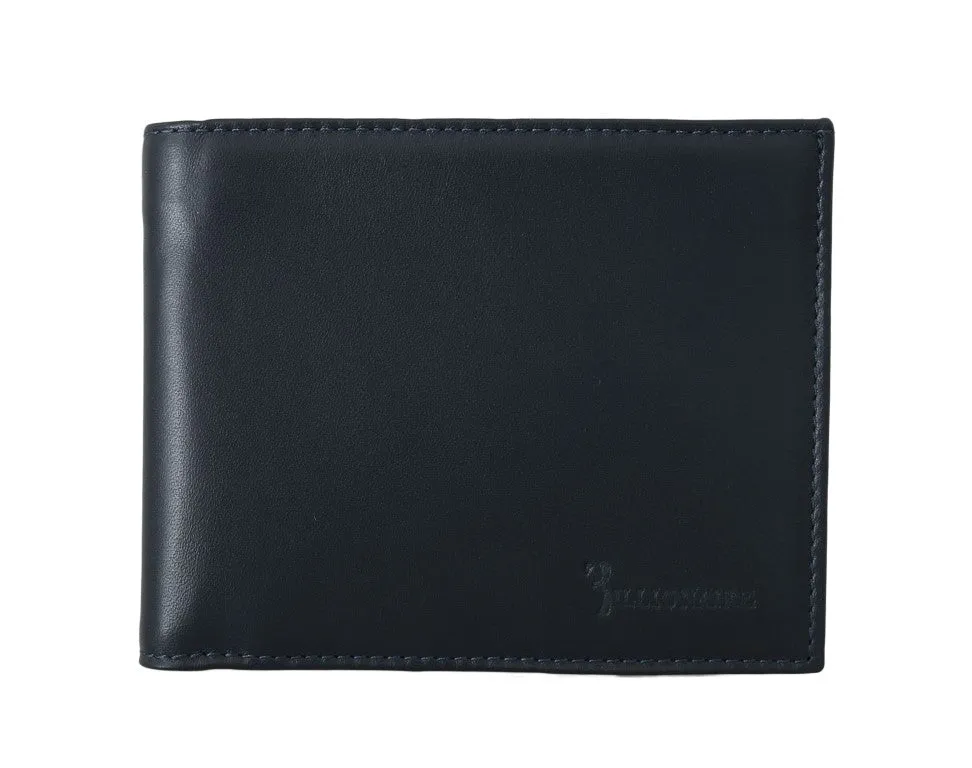 Blue Leather Bifold Wallet