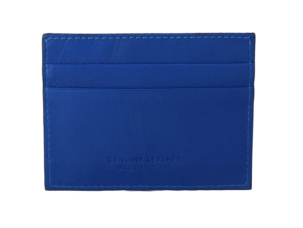 Blue Leather Cardholder Wallet