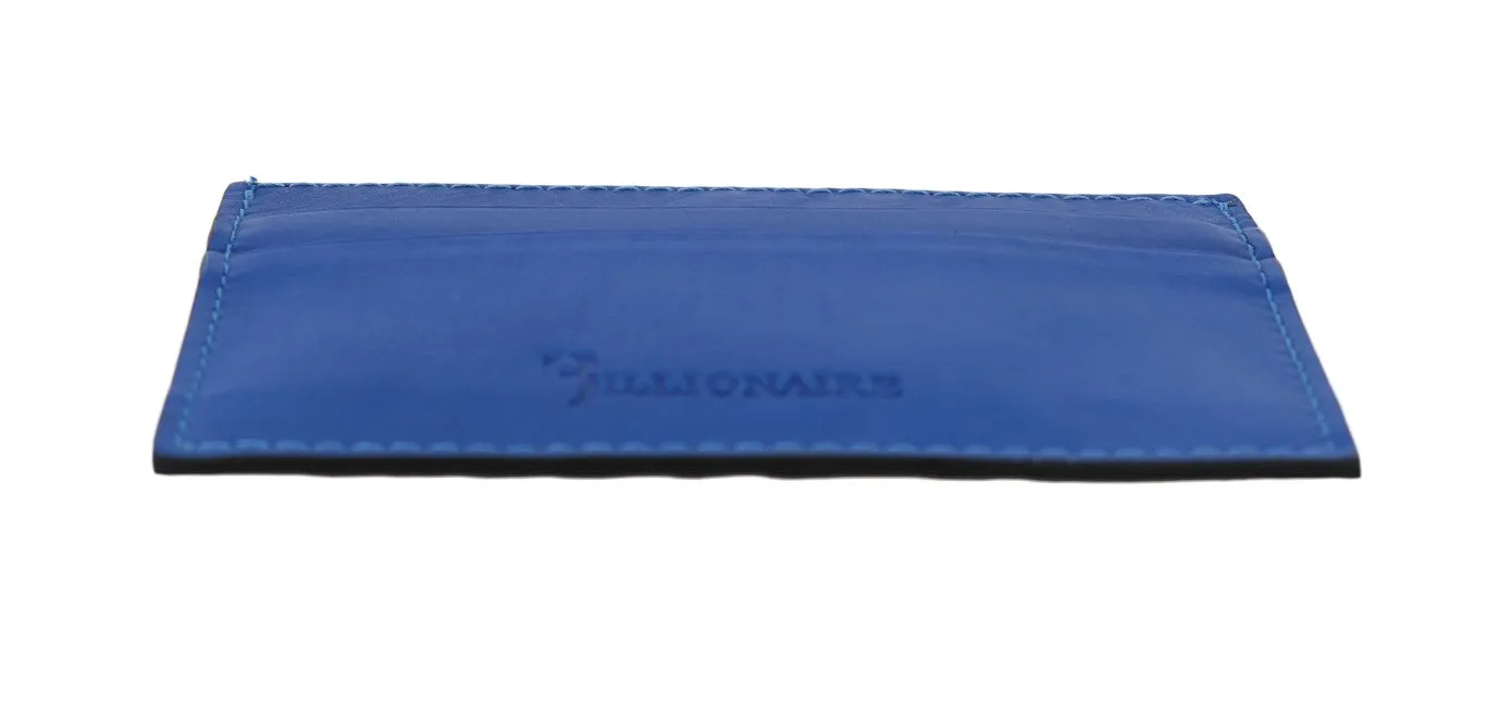 Blue Leather Cardholder Wallet