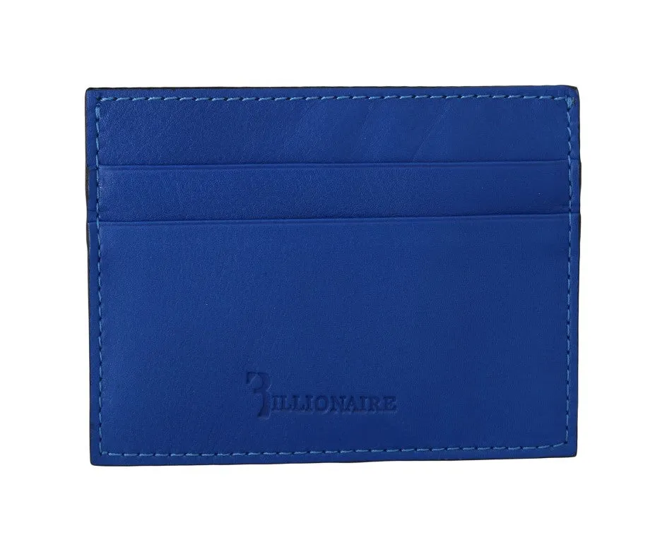 Blue Leather Cardholder Wallet