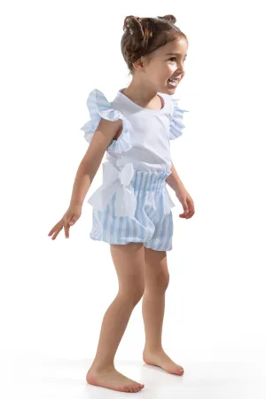 BLUE STRIPES Cotton T-Shirt & Shorts