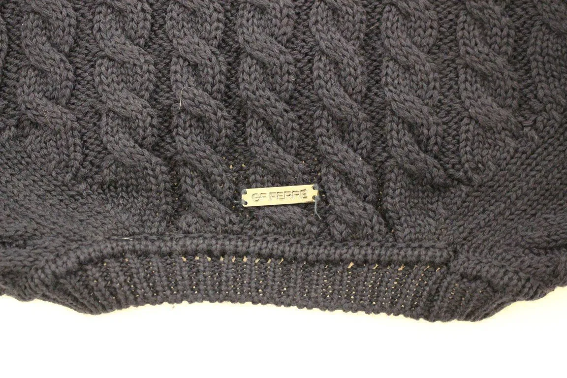 Blue Wool Knitted SLIM FIT Pullover Sweater