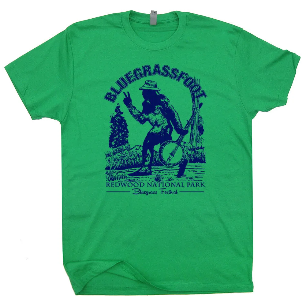 Bluegrassfoot Vintage Bluegrass T Shirt Bigfoot T Shirt Banjo T Shirt