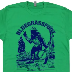 Bluegrassfoot Vintage Bluegrass T Shirt Bigfoot T Shirt Banjo T Shirt
