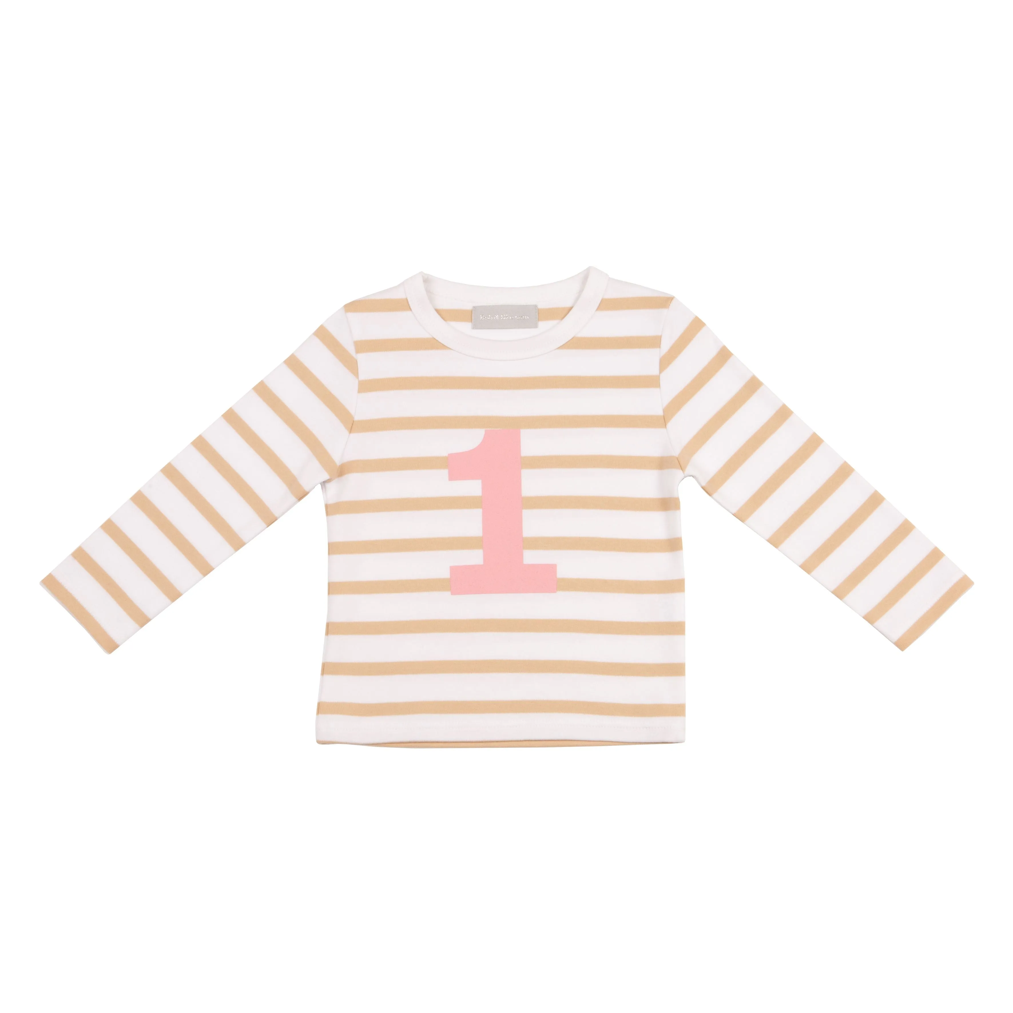 Bob & Blossom Biscuit & White Striped Pink Number T-Shirt