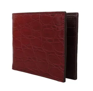 Bordeaux Caiman Alligator Bifold Wallet