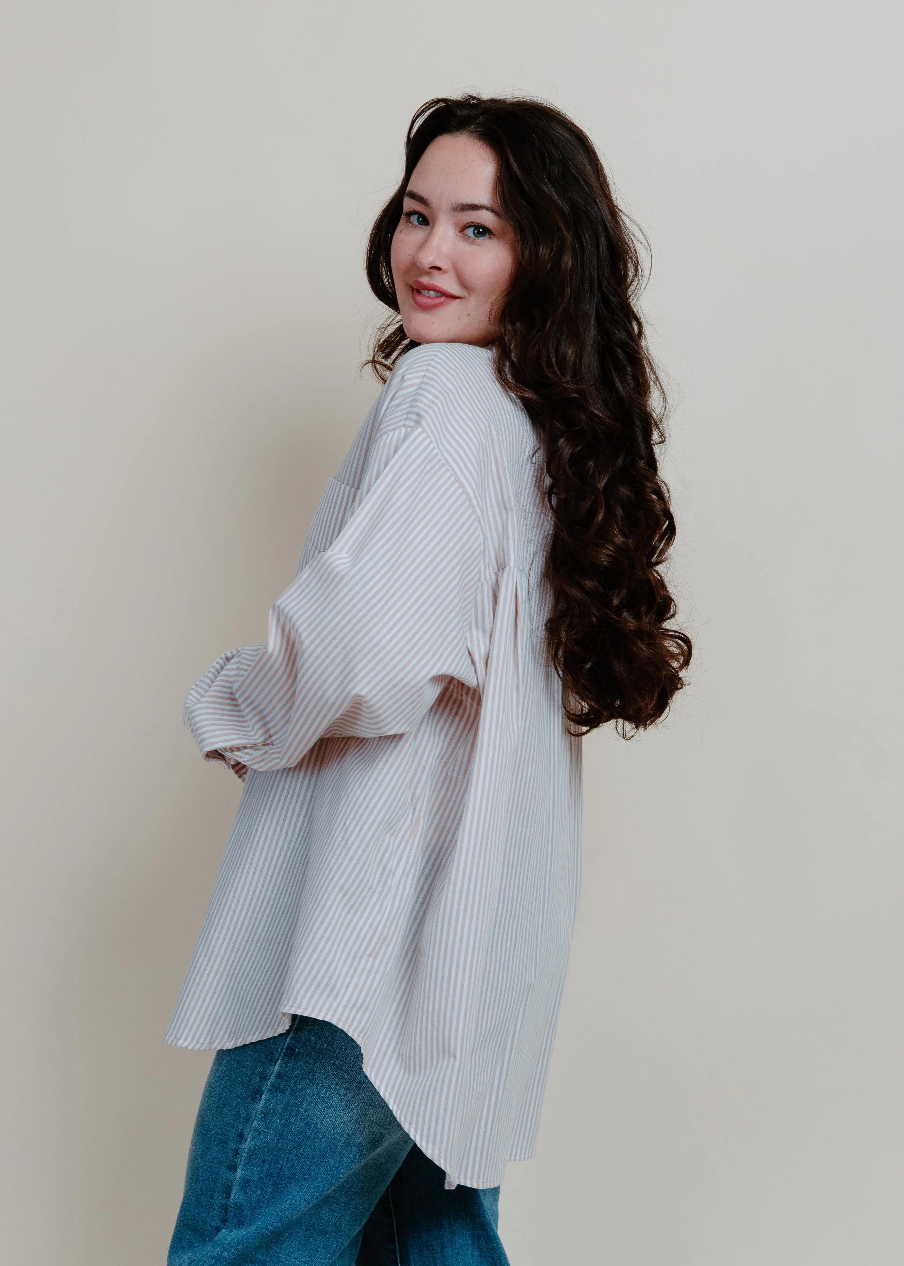 Breezy Striped Button-Down Shirt