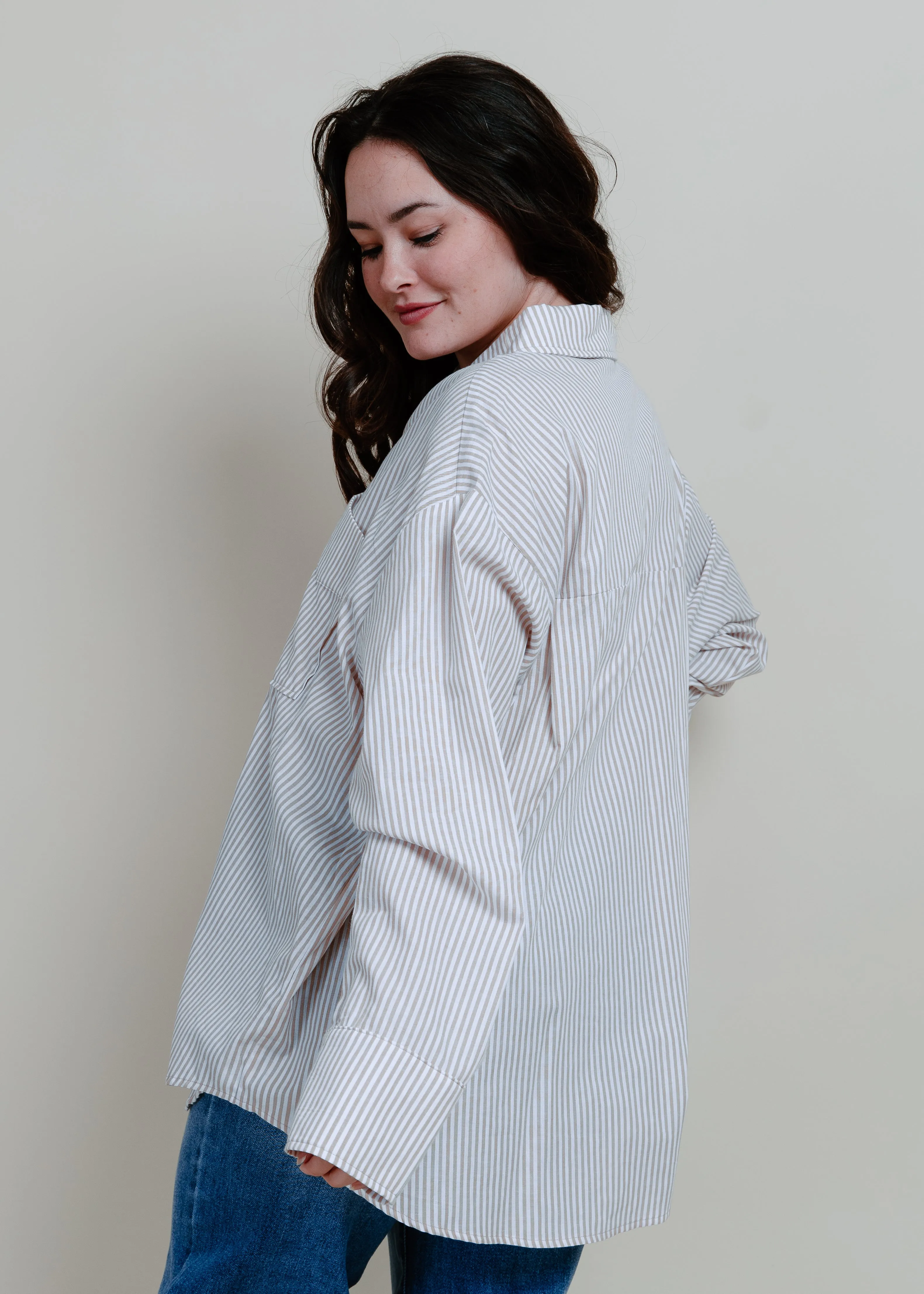 Breezy Striped Button-Down Shirt