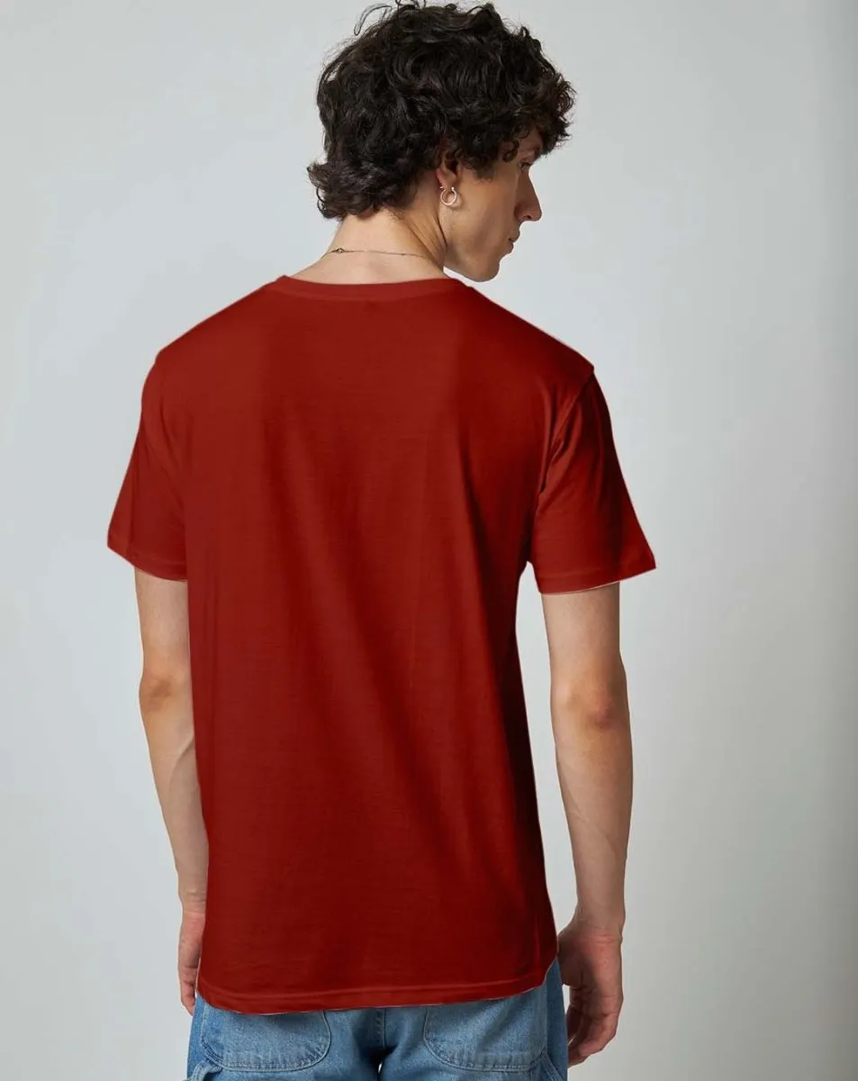 Brick Red Plain T-shirt