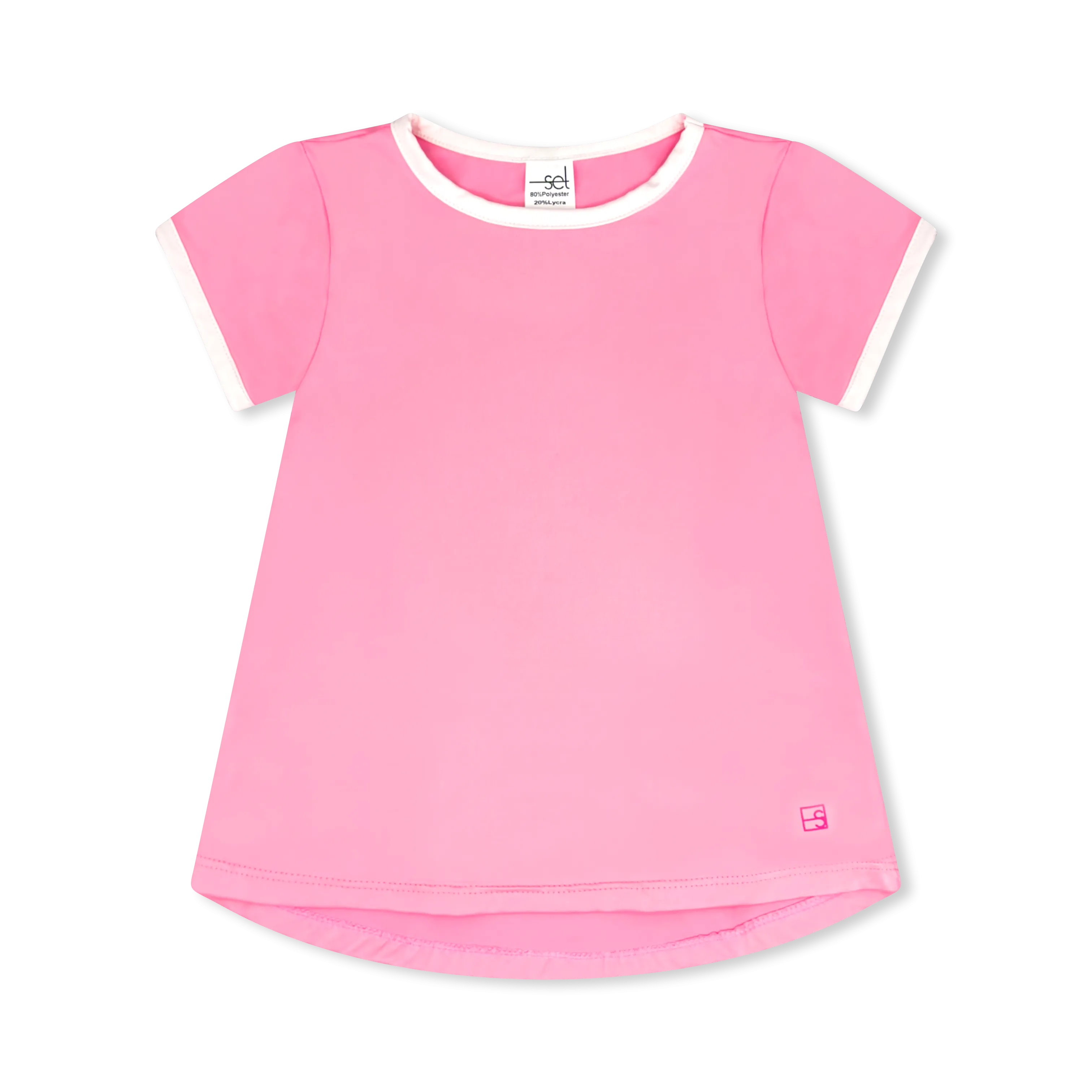 Bridget Basic T  - Flamingo Pink, Pure Coconut