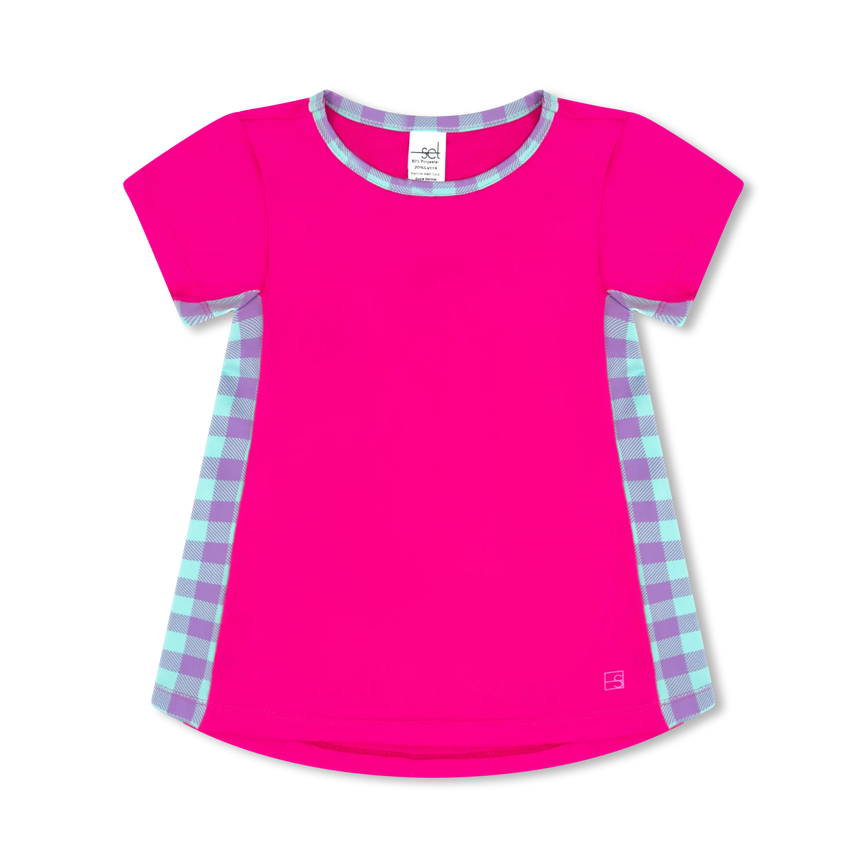Bridget Basic T - Power Pink, Totally Precious Check