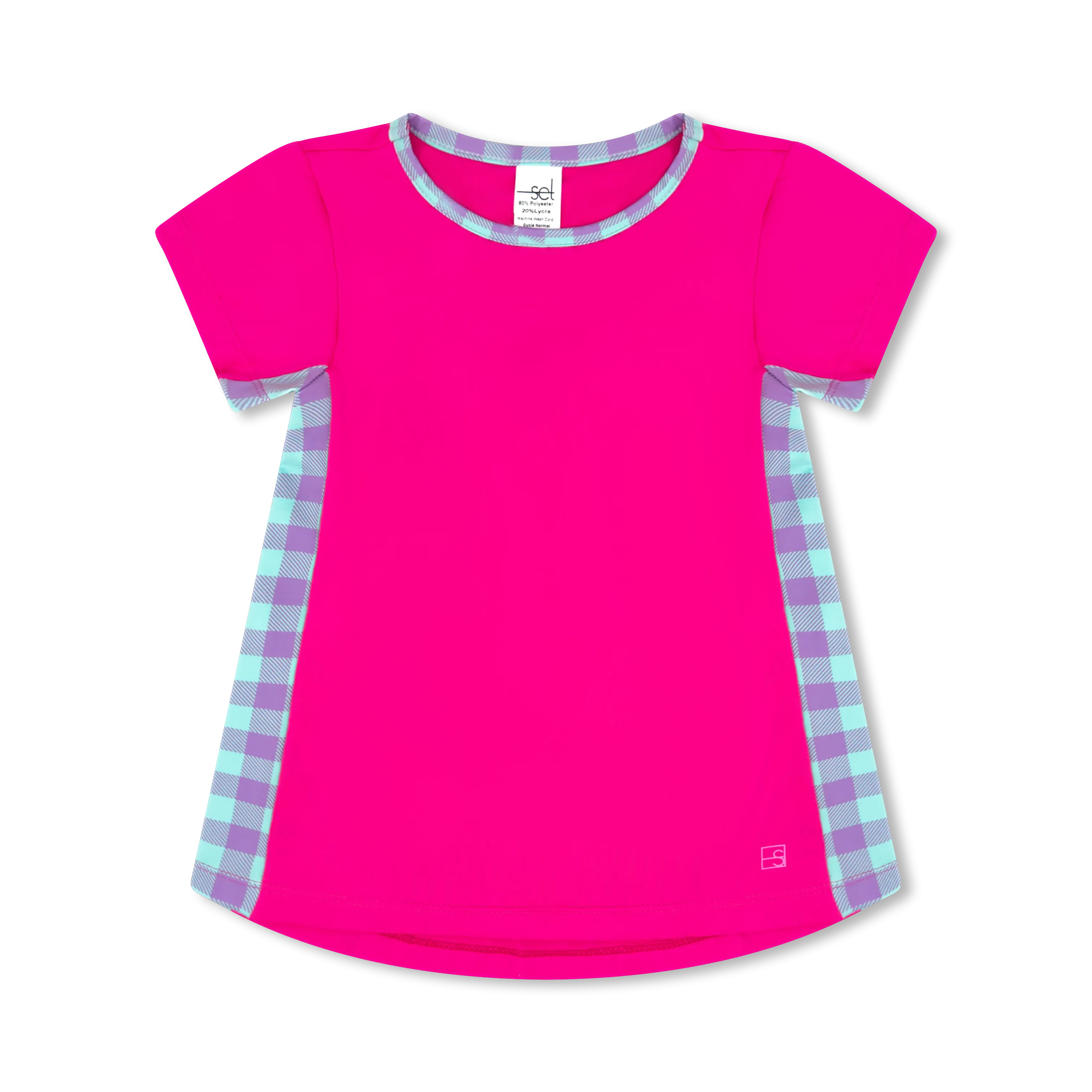 Bridget Basic T - Power Pink, Totally Precious Check