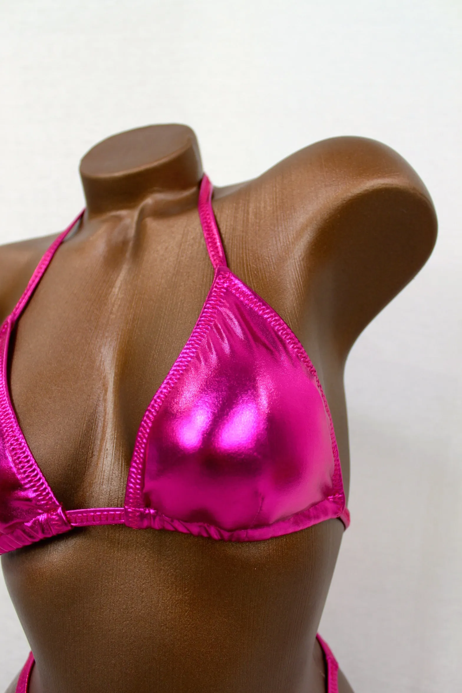 Bright Fuchsia Metallic Posing Suit