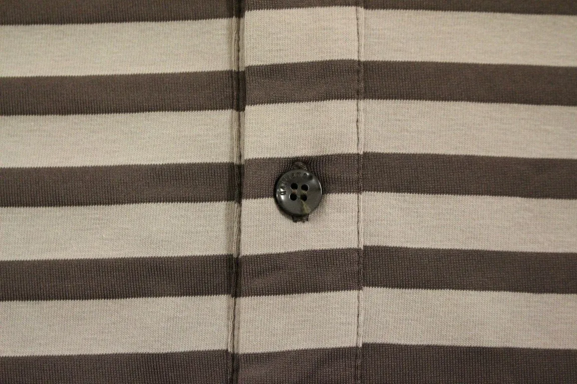 Brown striped cotton t-shirt