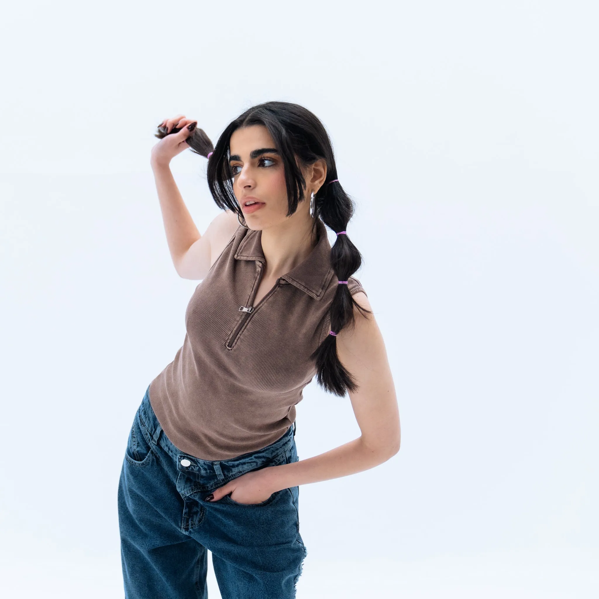 Brown Washed Tank Top