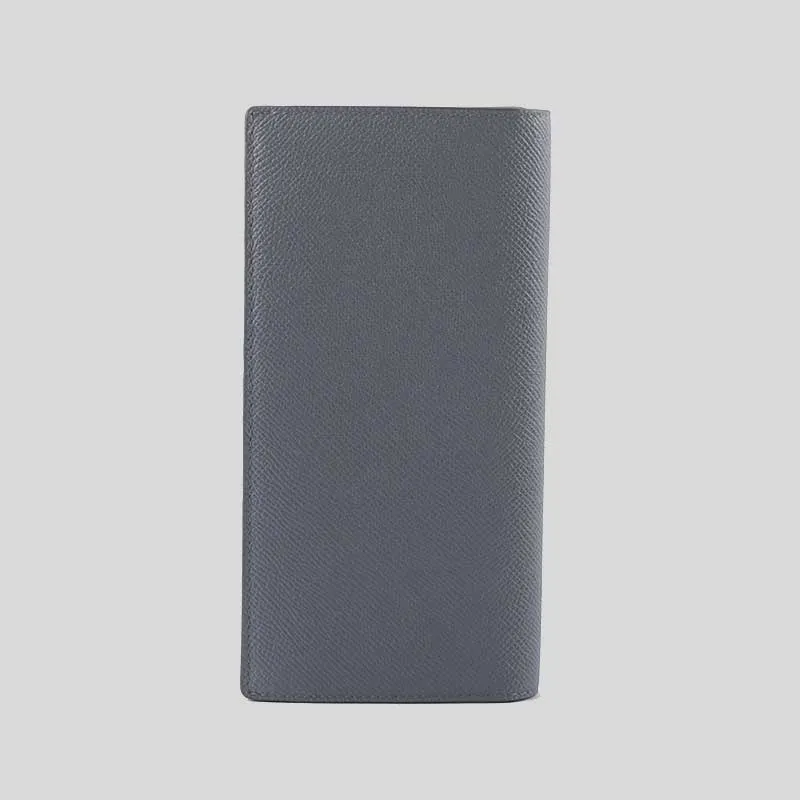 BURBERRY Embossed Logo Cavendish Grand Leather Long Bifold Wallet Store Grey RS-80742781