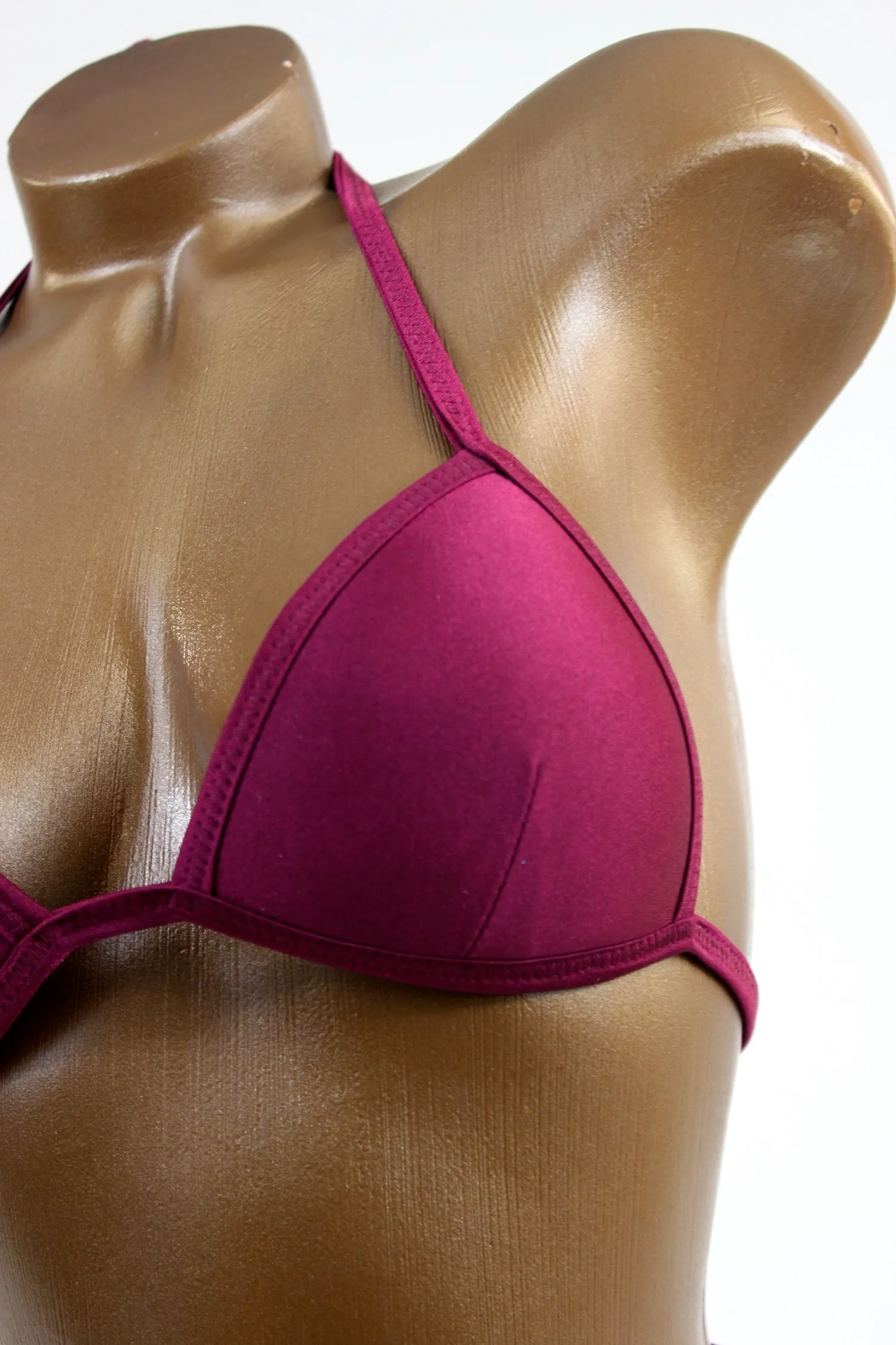 Burgundy Satin Spandex Posing Suit