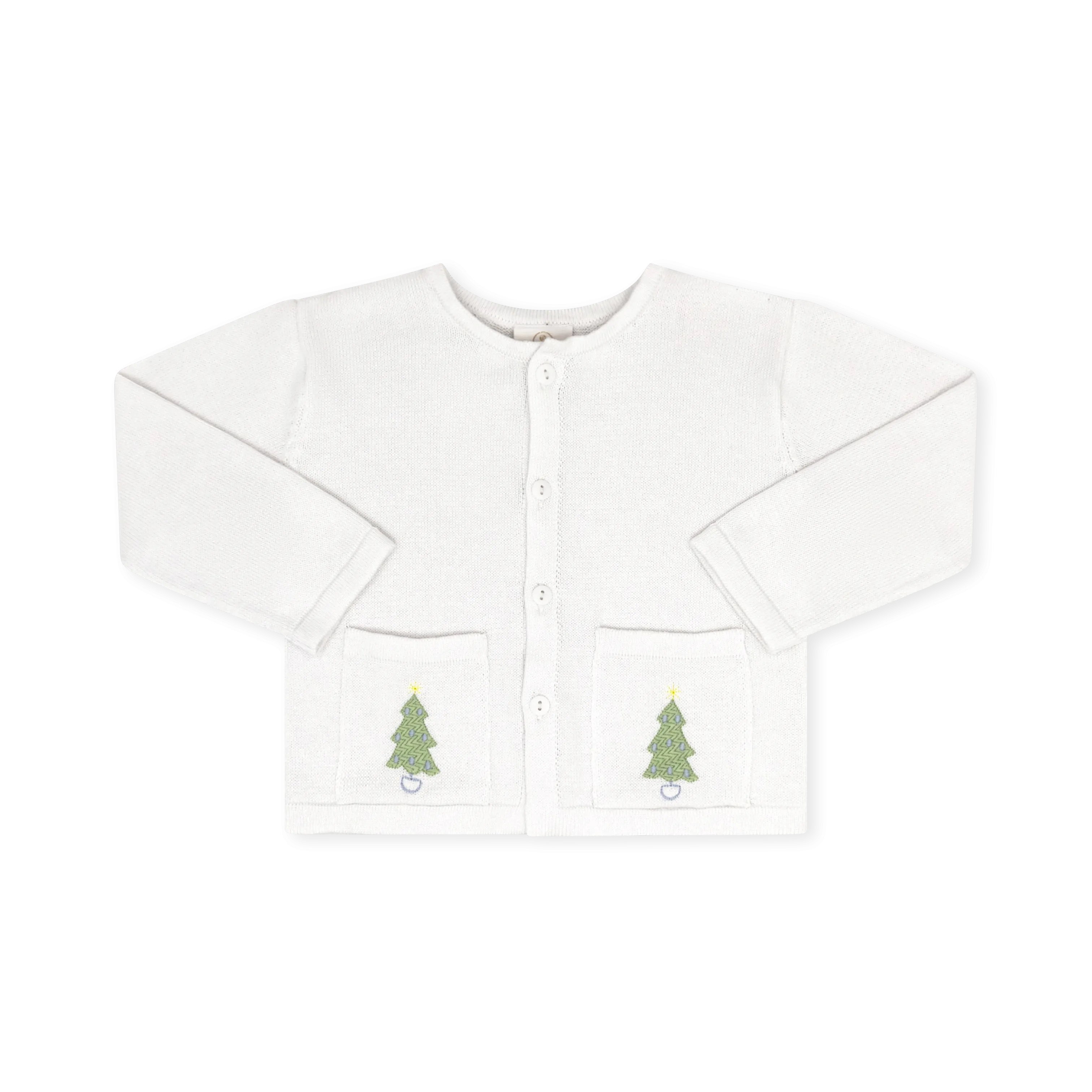 Burrow Button Down Sweater - Sterling White, Tree
