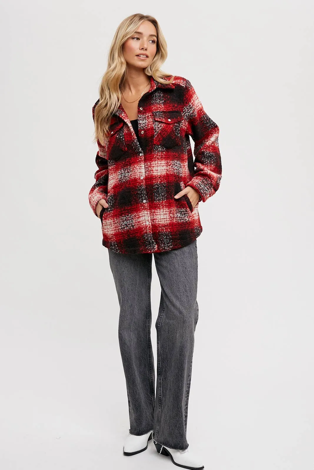 BUTTON DOWN FLANNEL SHACKET