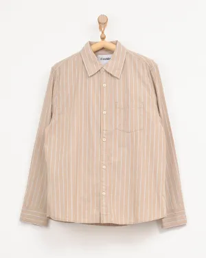 Button Down in Tan Stripe