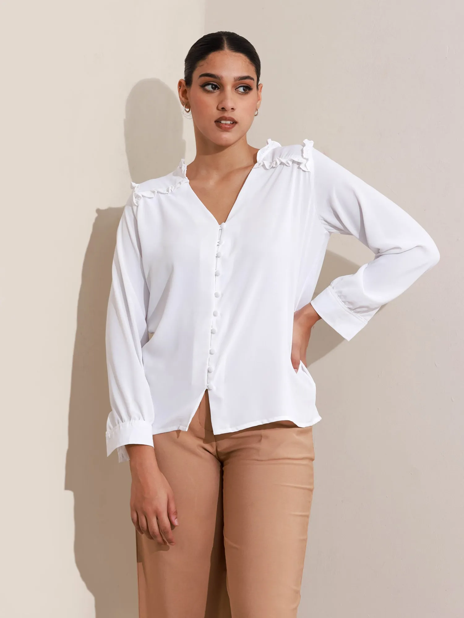 Button Down Long Sleeve  Top