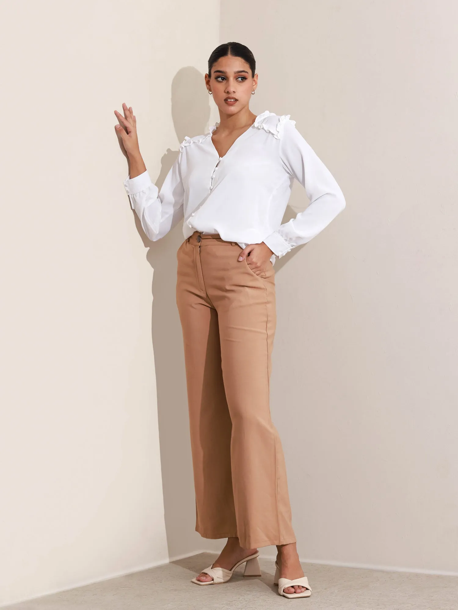 Button Down Long Sleeve  Top