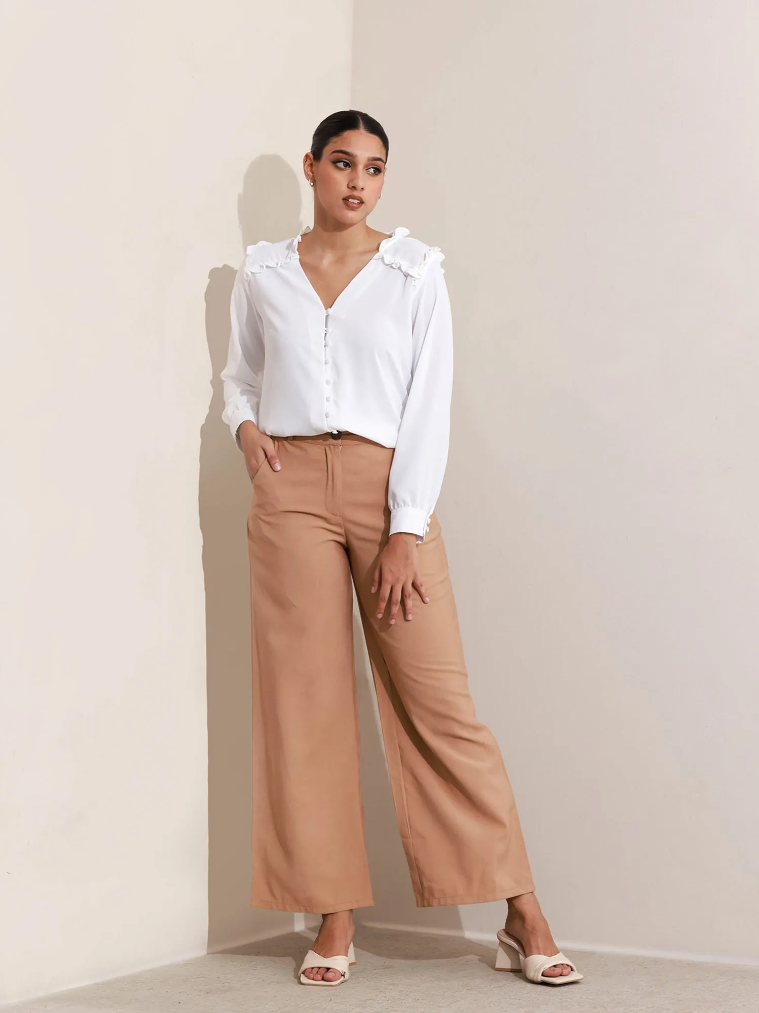 Button Down Long Sleeve  Top