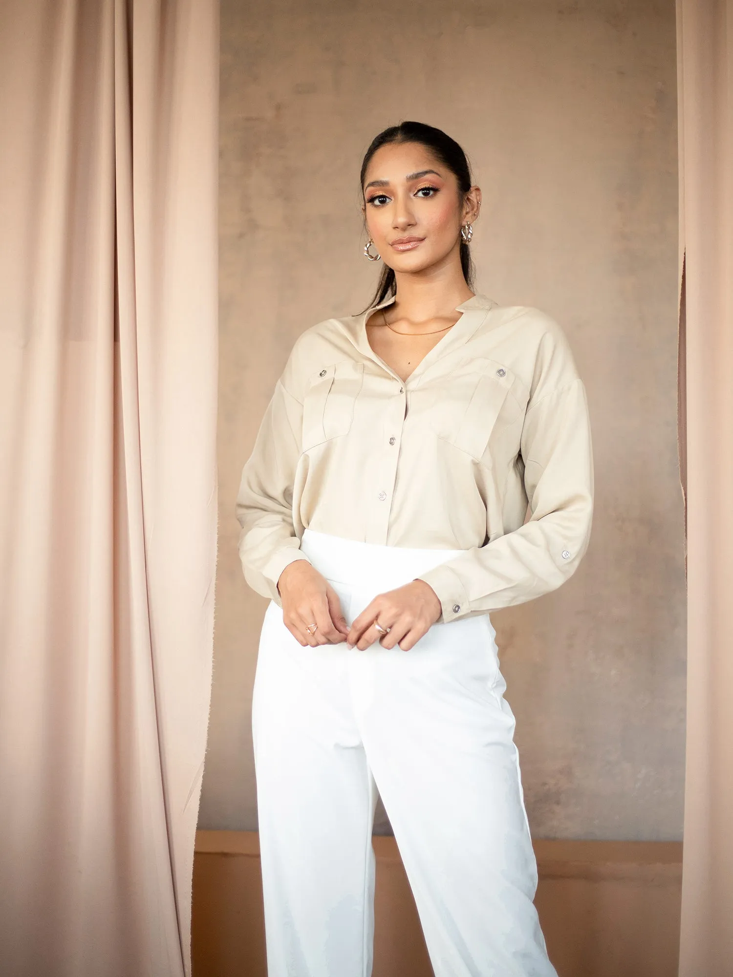 Button Down Loosefit Long Sleeve Shirt